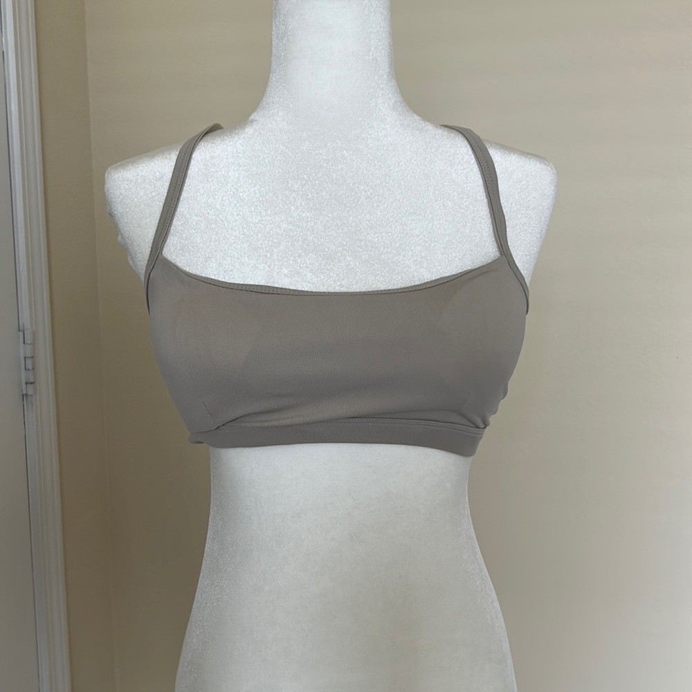 Tan Beige Medium Sports Bra with Removable Padding